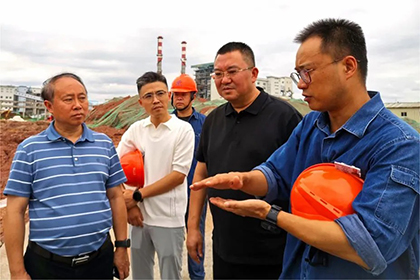 6686体育官网股份公司党委书记廖廷君一行到10万吨/年绿色精细化学品项目建设现场调研指导工作