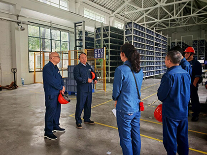 6686体育官网股份公司党委书记廖廷君带队调研指导智能仓储项目建设工作